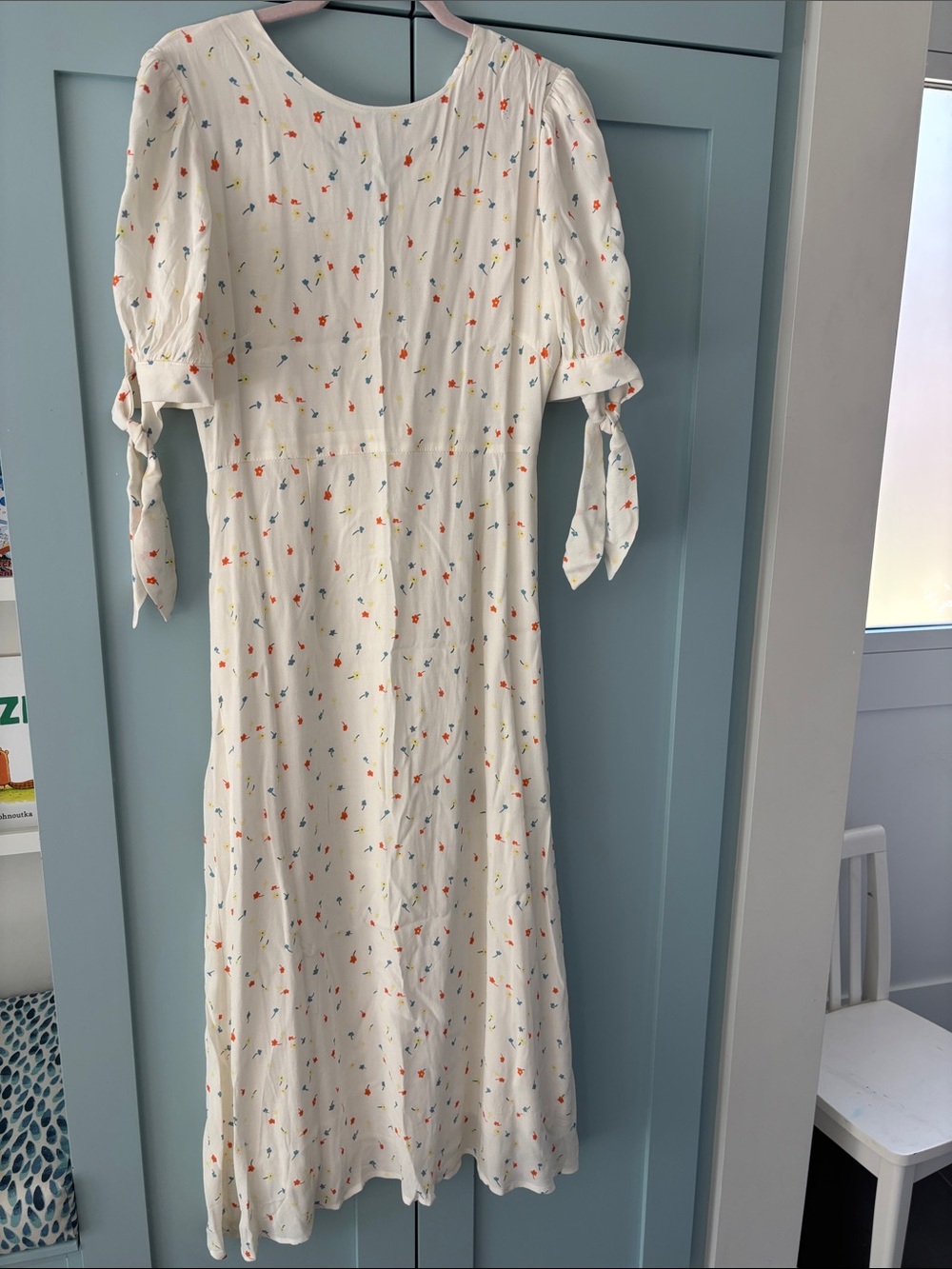 Charlie Holiday Ivory Midi Dress with Multicolor Floral Dots